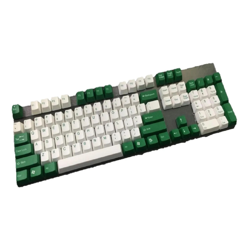 Tai-Hao 104 Keys-Double Shot Keycap + 1 Keys Puller -Green/White - أكسسوار لوحة مفاتيح